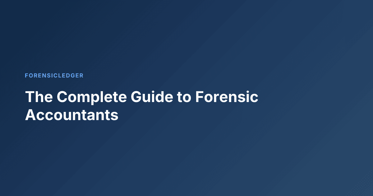 The Complete Guide to Forensic Accountants